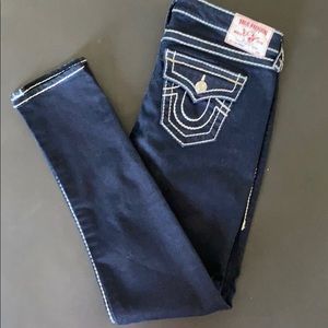 True religion dark jeans contrast stitching